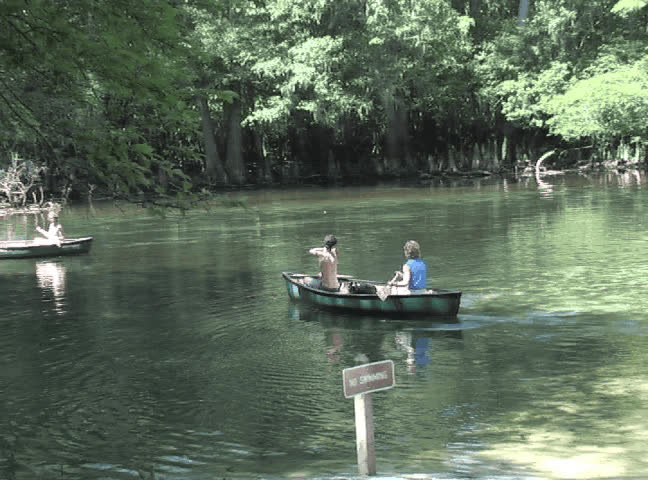 A family goes canoeing.