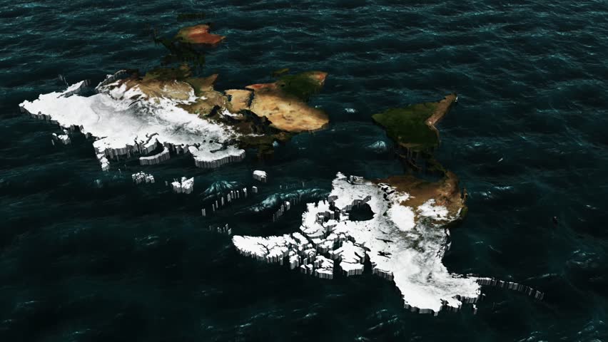 3D World Map Pan of South America