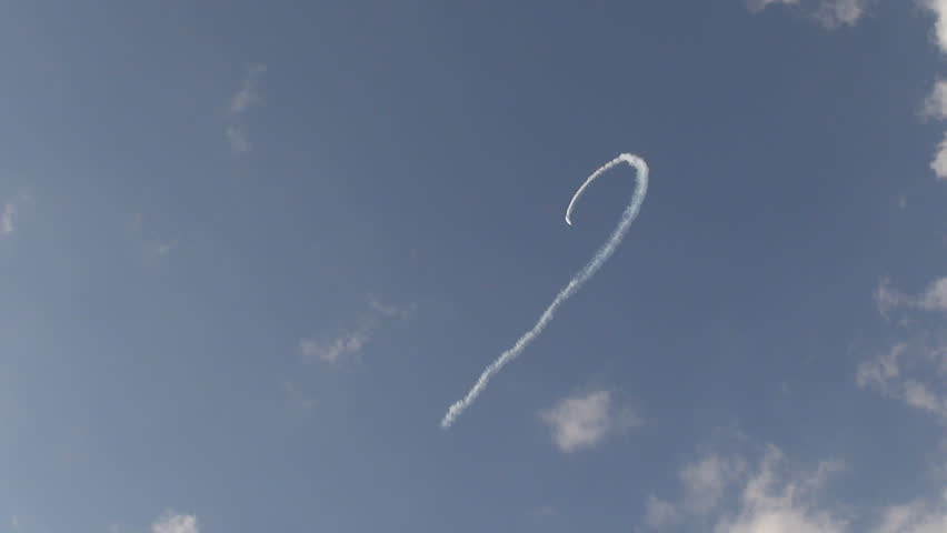 Acrobatic airplane performs