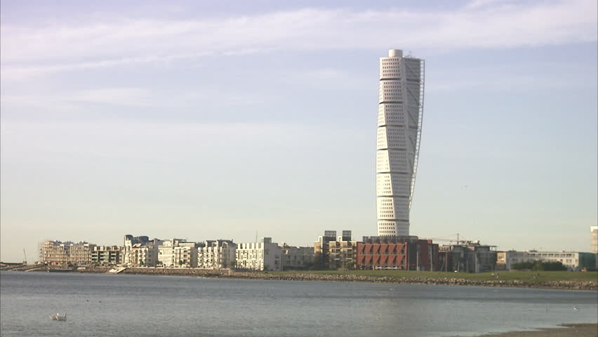 View of Turning Torso, Malmo, Sweden.
