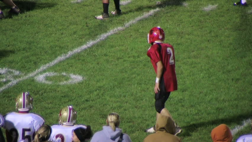 BUTLER - OCTOBER 26: Pendleton County Wildcat defender, from Foster, KY, intercepts the football during a high school game against the Garrard County Golden Lions October 26, 2007 in Butler, KY.