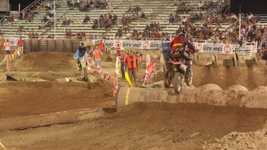 NEPHI, JUAB, UTAH 30 JUN 2012: Economic boost to rural community in annual race. Extreme motocross motorcycle race jumps. Juab County extreme enduro.  Hard riding and dangerous motor vehicle event.