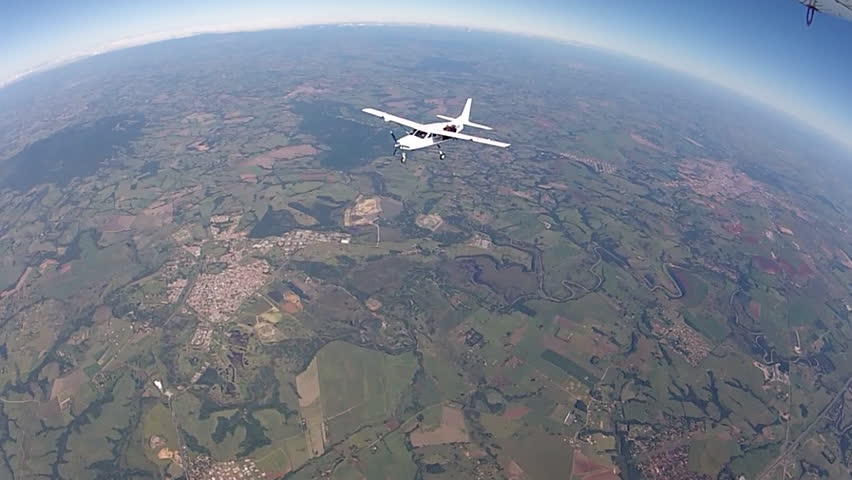 skydiving exit airplane
