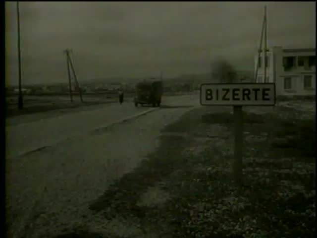 The strategic base of tunisian army on the seacoast and french oil drums blockade in Bizerte, Tunisia circa 1958 - MGM PICTURES, UNIVERSAL-INTERNATIONAL NEWSREEL, USA, filmed in 1958