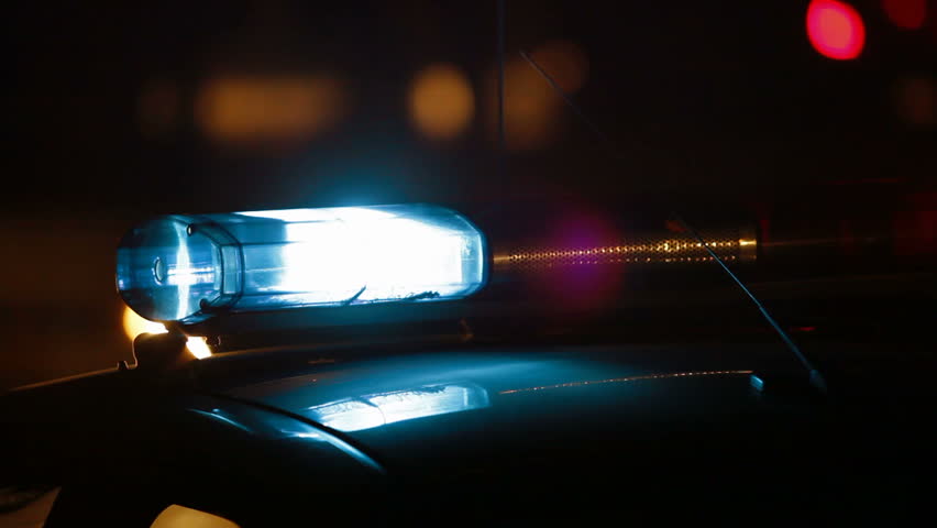Police Car Siren on the Night City Road