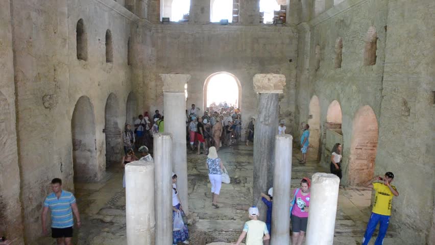 DEMRA, TURKEY - JUNE 9: Toruists visit Sacred Nikolay Chudotvortsa's church on June 9, 2012 in Demra, Turkey