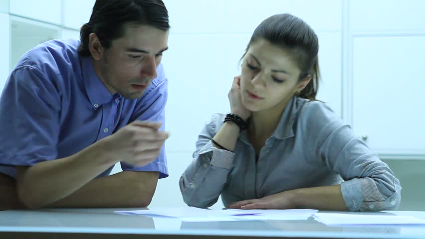 Young business people cooperate