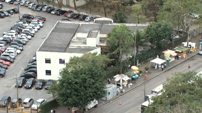 Aerial View of Street Vendors in Rio De Janeiro, Brazil