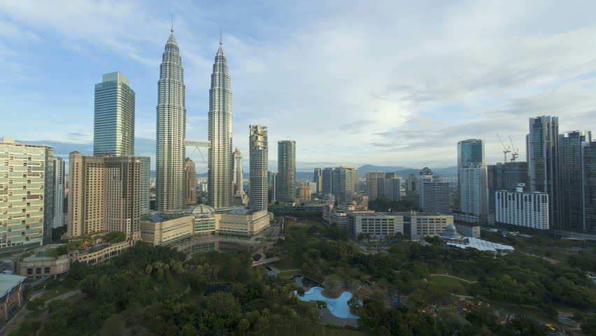 KUALA LUMPAR - CIRCA MAY 2011: View of KLCC Park and Petronas Twin Towers, Kuala Lumpur City Centre KLCC