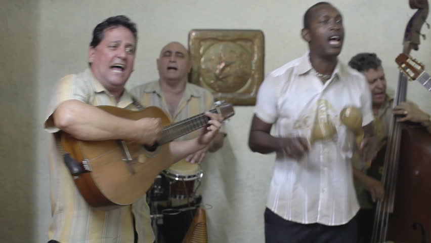 the cuban band eco caribe filmed performing in havana. all band members are model released.