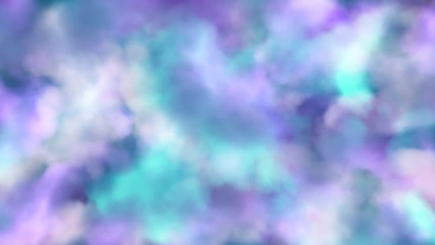Pastel colors, cloud-like forms changing shape and moving.