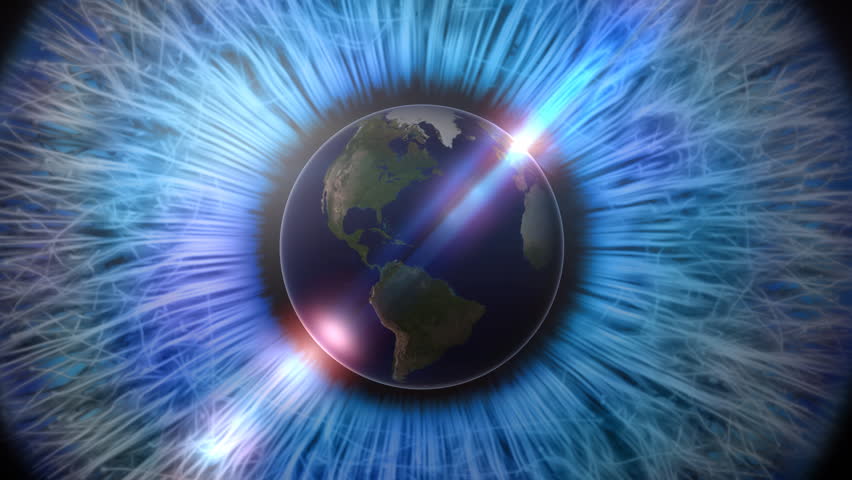 Planet Earth as the pupil of an eye. 