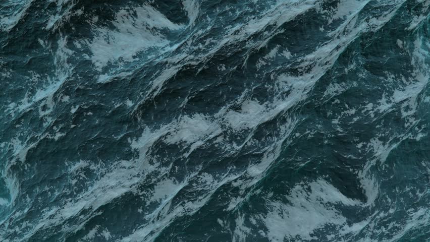 Storming ocean texture, top view in Full HD