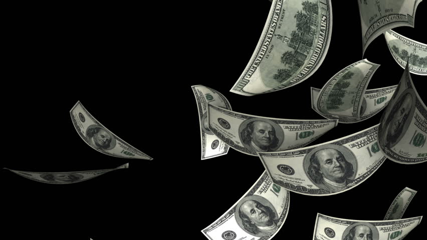 Falling Dollars (Loop + Matte). Falling 100 dollars bills. Perfect for your own background. Seamless loop, no motion blur, clean mask.