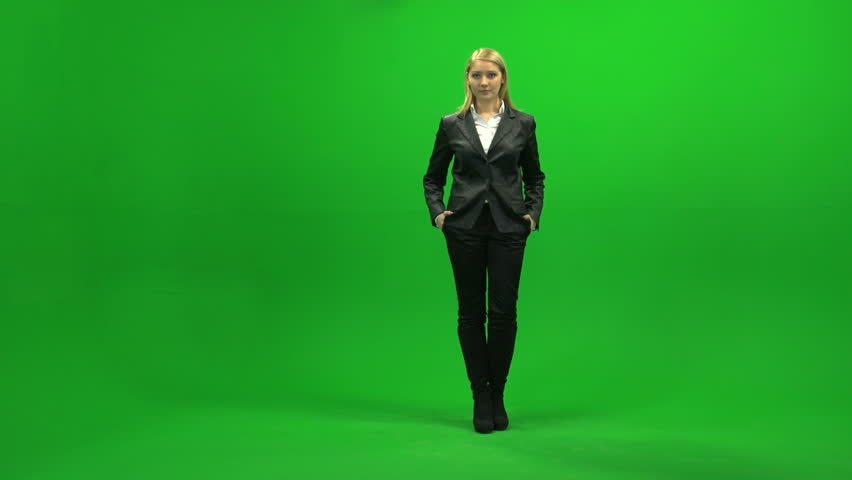 Blond Women Walking Towards Camera Against Green Screen Stock Footage Video Shutterstock