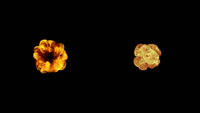 1080p set of two slow motion fireballs with alpha channel