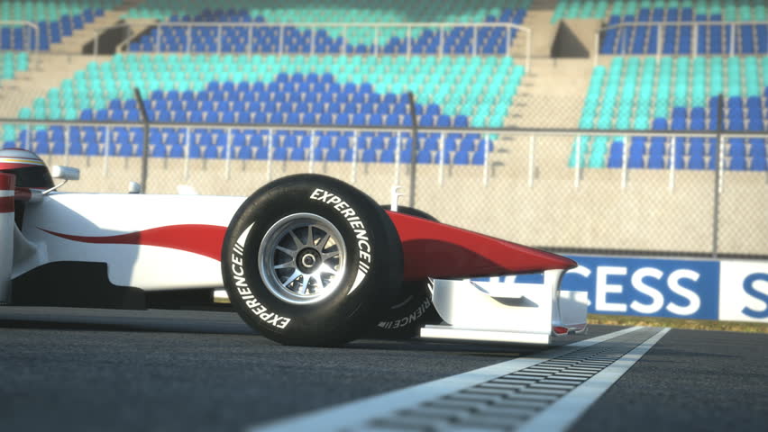 Formula One race car  crossing finish line - high quality 3d animation - visit our portfolio for more