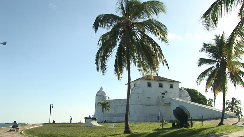 Pan of Mont Serrat Fortress in Salvador, Bahia, Brazil