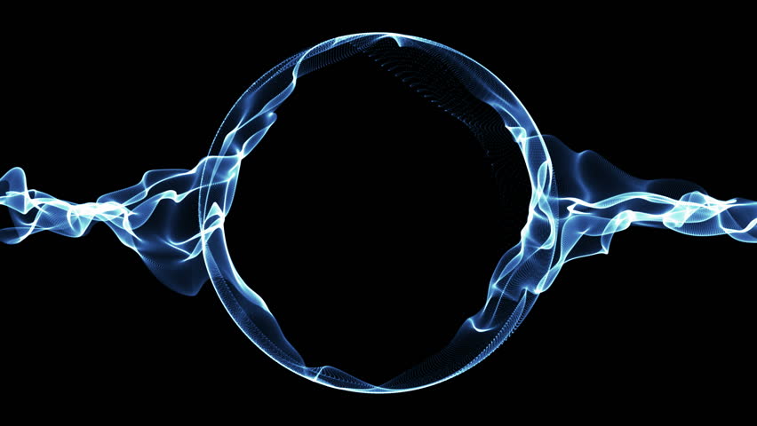 looping hi res blue waves forming sphere
