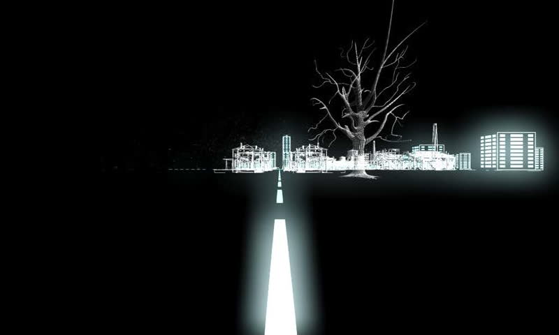 night city, light trip - behind the bike