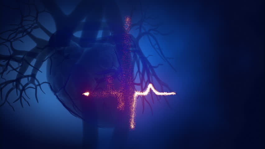 Beating heart with ekg animation