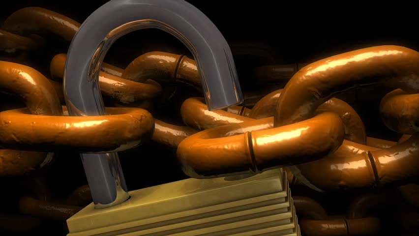 Locked chains.