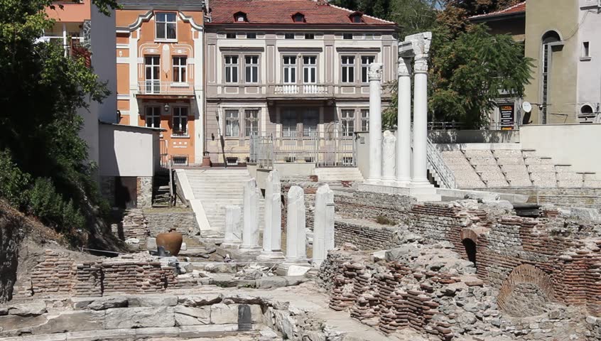 Ruins of Odeon in Plovdiv, Bulgaria