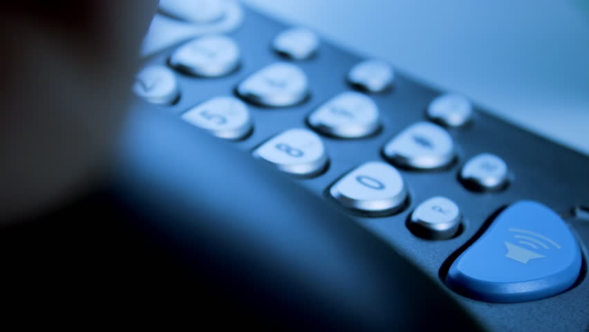 Close up telephone dialing