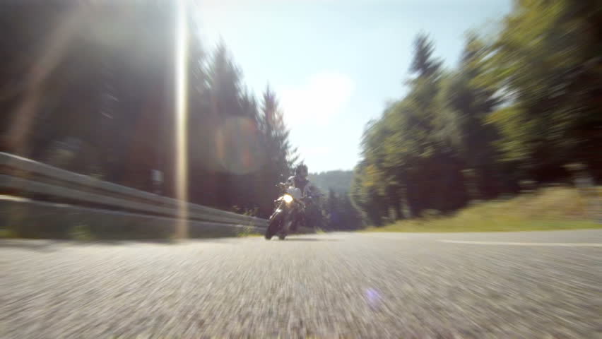 Motorcycle racing on the highway