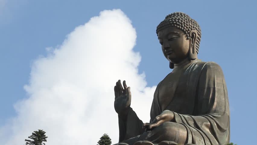 Giant Buddha - Bronze Buddha statue at the Po Lin Monastery, Hong Kong. The bronze Buddha is the world's second largest outdoor seated Buddha statue at 34 metre tall and was completed in 1993.