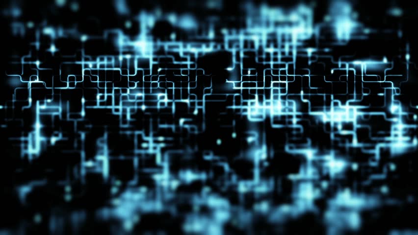 HD - Motion 303: Pulsing digital data and funky grunge blue grids (Loop).