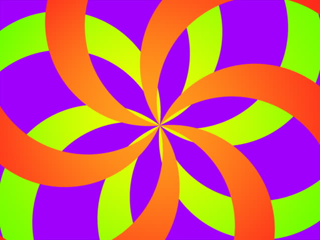 Computer-generated animation depicting a retro swirl pattern