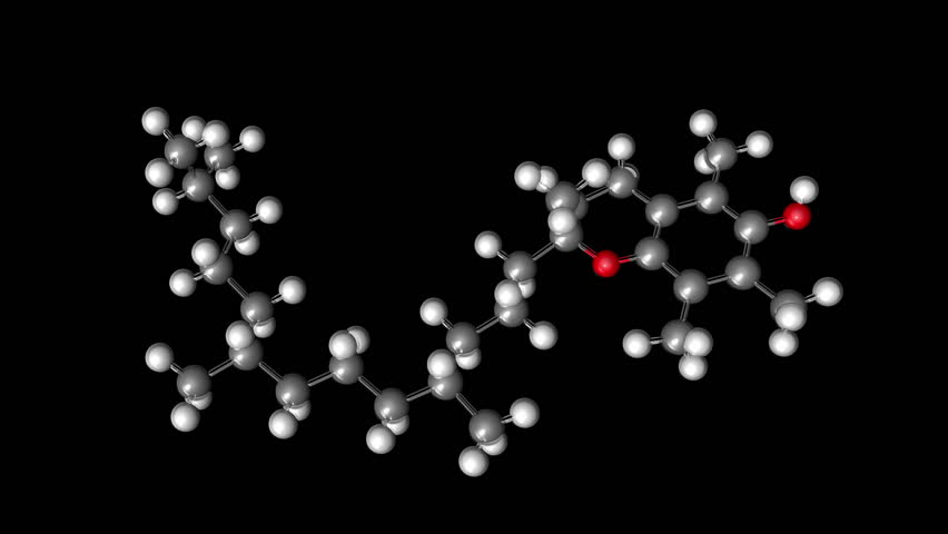 A molecular ball and stick model of Vitamin E
