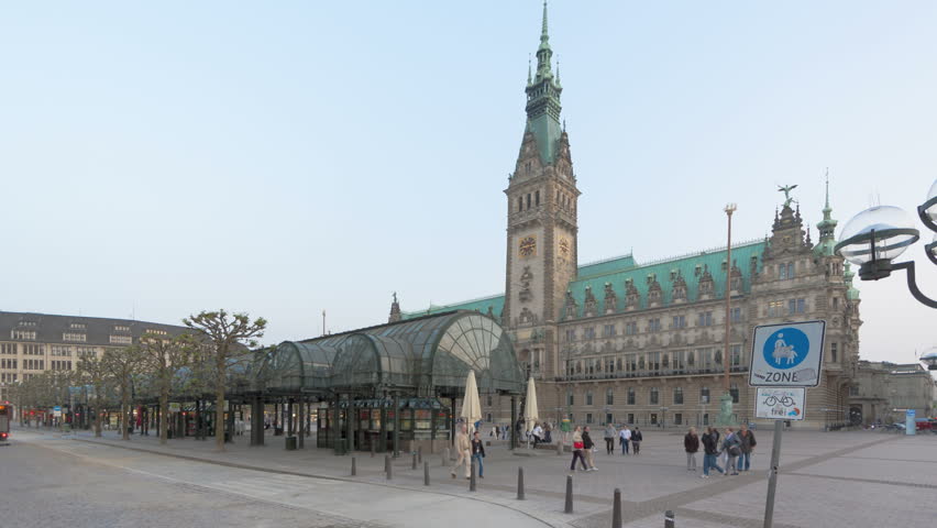 HAMBURG, GERMANY, MAY 20, 2011: Time lapse Town Hall in Hamburg, Germany
