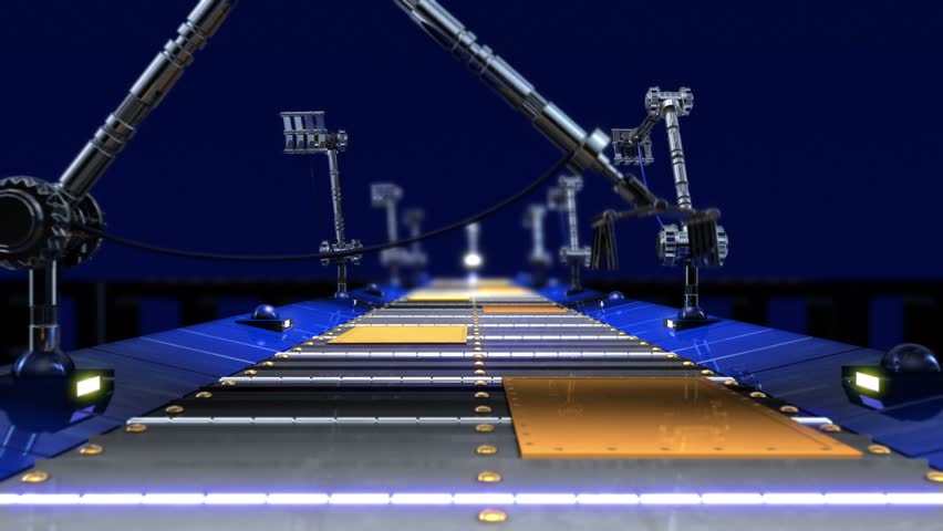 animated abstract technological industrial transporter background