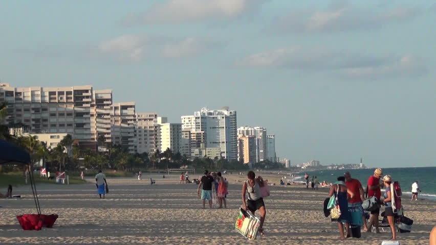 FORT LAUDERDALE - OCTOBER 24: Tourist enjoy an afternoon on the beach in Fort Lauderdale, Florida on October 24, 2012 ahead of the passing of Hurricane Sandy
