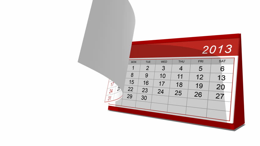 2013 desk calendar animation â alpha channel included
