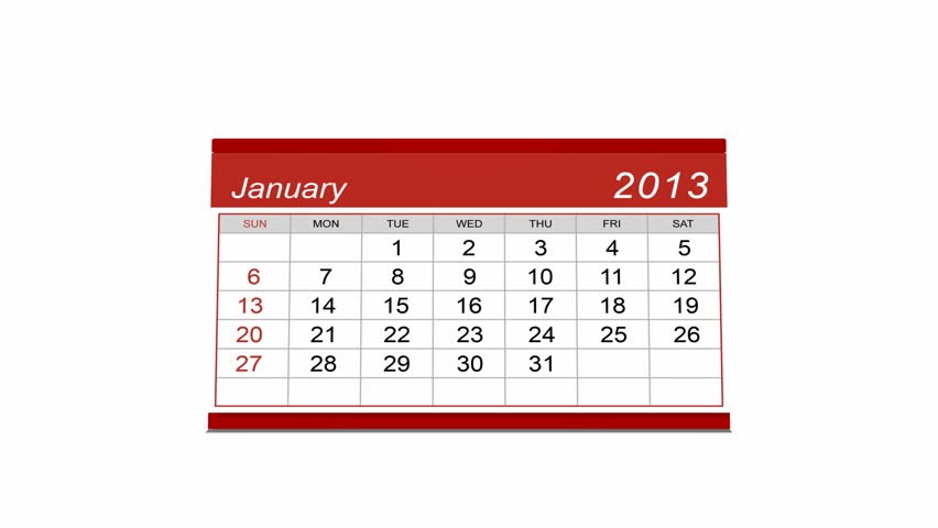 2013 desk calendar animation â alpha channel included
