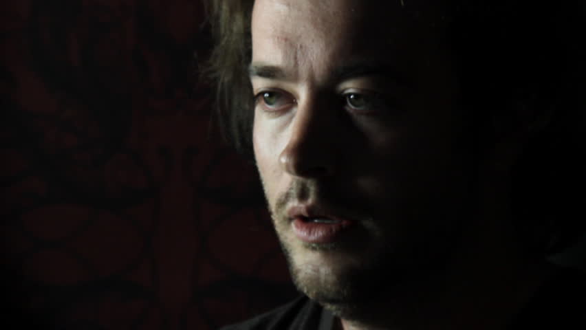 Sick young man coughing - Close-up