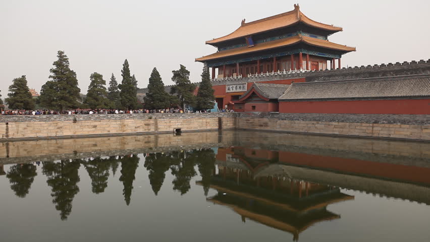 Center Beijing, China, Air Pollution, Smog, Gate to Forbidden City, time lapse