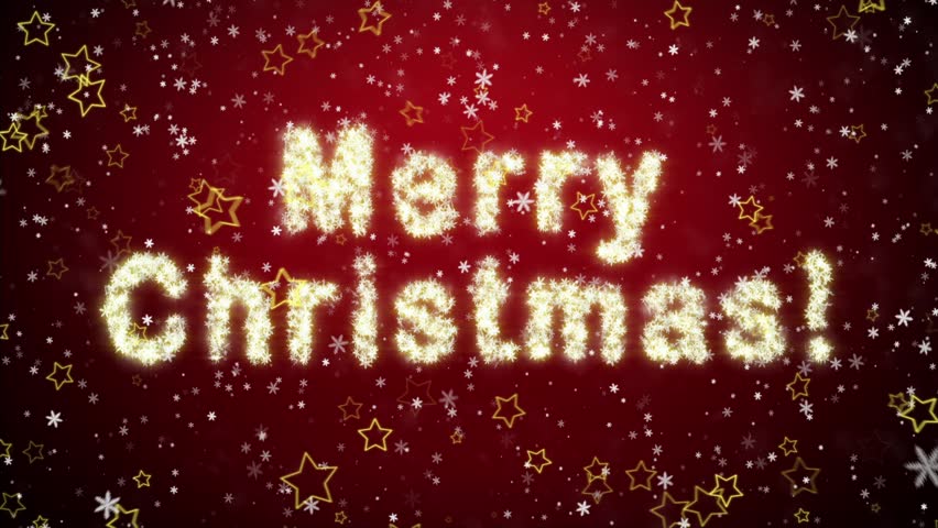 Inscription of Merry Christmas from snowflakes