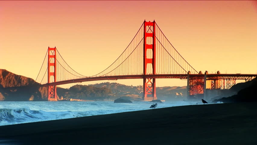 Golden Gate Bridge seen from the shoreline