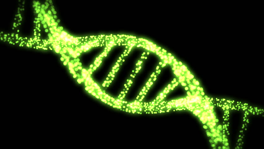 Appearing and dissappearing DNA helix in shimmering green