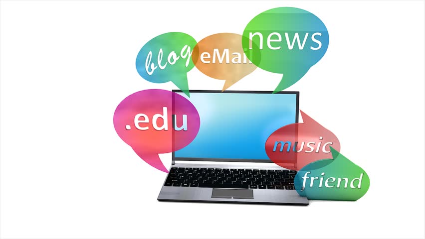 Internet social network concept animation. Matte included.