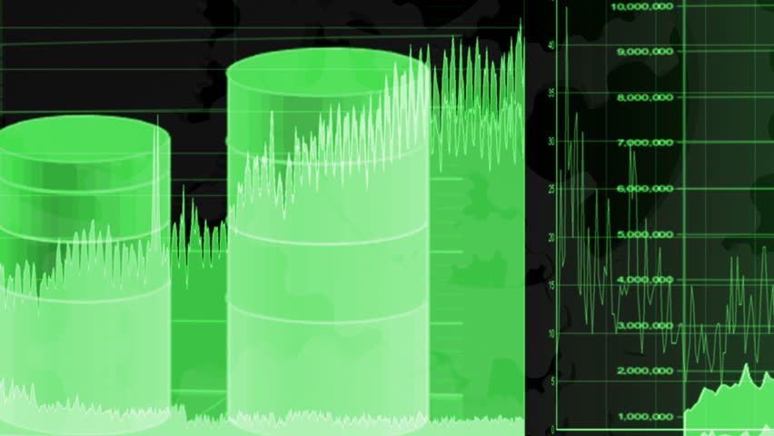 Charts graphs and gears looping animated background 