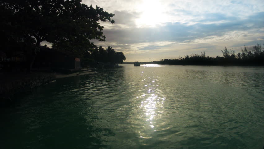 Time Lapse Early Evening to Sunset at Lagoon in the North of Brazil