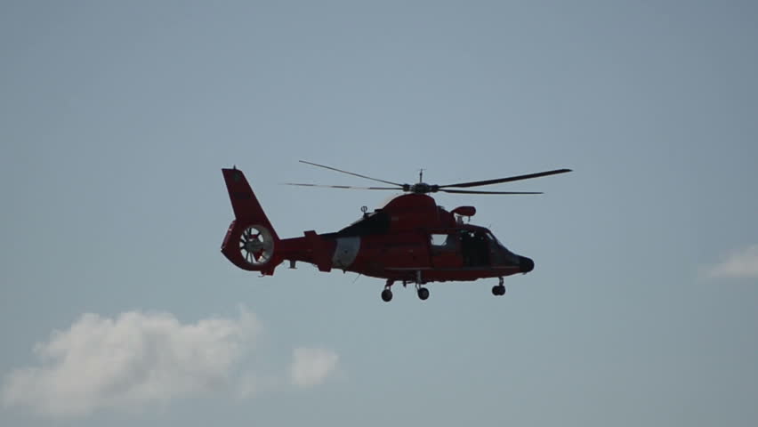 Coast Guard helicopter in flight