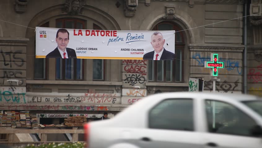 BUCHAREST, ROMANIA â NOVEMBER 9: Electoral campaign has started. Parliamentary elections are to be held on December, 9th, 2012. Competition is going to be tough. November 9, 2012, Bucharest, Romania
