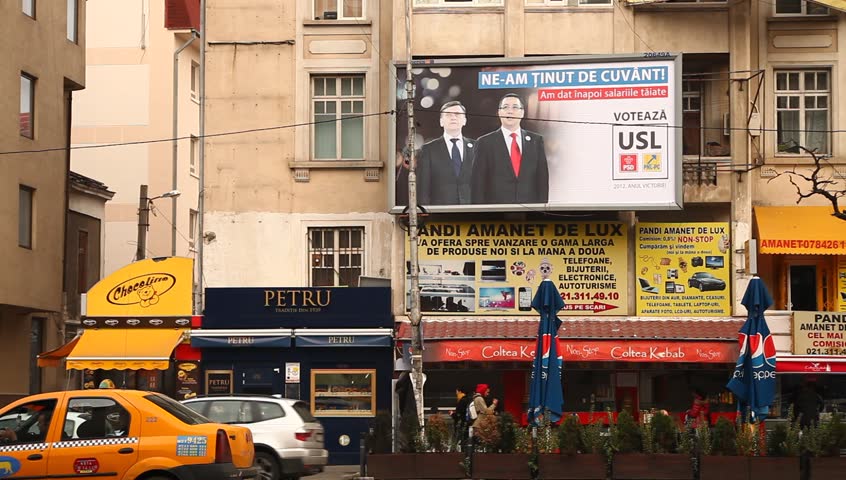 BUCHAREST, ROMANIA â NOVEMBER 9: Electoral campaign has started. Parliamentary elections are to be held on December, 9th, 2012. Competition is going to be tough. November 9, 2012, Bucharest, Romania

