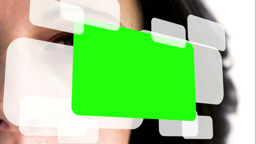 Animation in videos of chroma key with a woman in background